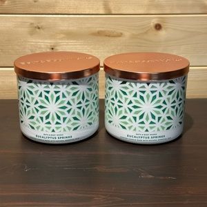 Two brand new eucalyptus springs bath and body works candles